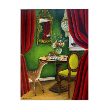 Catherine A Nolin 'Deer Under Curtain' Canvas Art,18x24